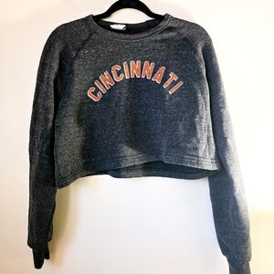 WHERE IM FROM Cincinnati Women's Gray Cropped Sweatshirt
